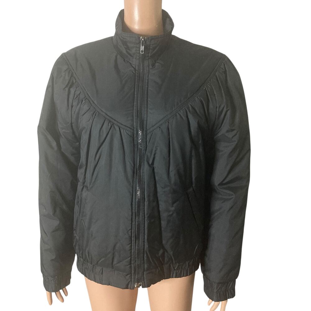 Vintage Apres Sport Ski Jacket Womens Large Black Full Zip